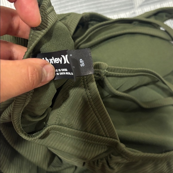 Hurley Olive Ribbed One-Piece Swimsuit - Picture 4 of 4